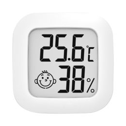 Mini Indoor Thermometer LCD Digital Temperature Room Hygrometer Gauge Sensor Humidity Meter Indoor Thermometer Temperatu - White