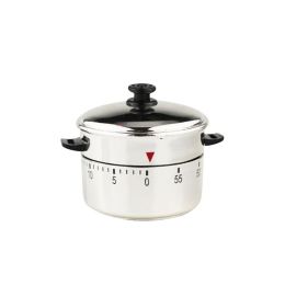1pc Silvery 60 Minute Mechanical Timer; Kitchen Countdown Timer; Student Time Manager - Silvery