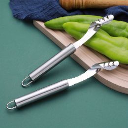 2pcs Pepper Corer; Stainless Steel Fruit Corer; Vegetable Corer; Corer With Serrated Slices And Handle; For Jalapeno - 2pcs