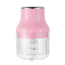 1pc Household Small Electric Garlic Masher; Garlic Chopper; Wireless Vegetable Mincer; Portable Mini Food Processor; Kitchen Gadgets - Pink