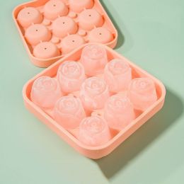 1pc; Frozen Ice Rose Mold; Food Grade Silicone Cork Block Ice Box Ice Cream Maker Household Grinder - Pink - Food Grade Silicone