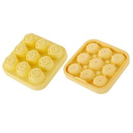 1pc; Frozen Ice Rose Mold; Food Grade Silicone Cork Block Ice Box Ice Cream Maker Household Grinder - Yellow - Food Grade Silicone