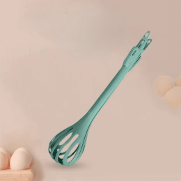 1pc; Multifunctional 3-in-1 Egg Whisk Food Holder Noodle Holder Baking Tool Egg Stirrer Manual Whisk 1 Pack 11.02''Ã—2.76'' - Green