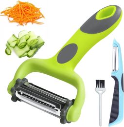 Potato Peelers for Kitchen, Vegetable Peeler Julienne Peeler 3 in 1, Y and I Shape Apple Fruit Carrot Zucchini Veggie Peeler - white
