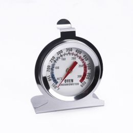 Stainless Steel Oven Thermometer, Celsius or Fahrenheit Kitchen Meat Roasting Food Temperature Gauge Probe Kitchen Tool - SIlver