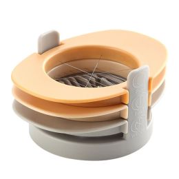 Stainless Steel 3 in 1 Wire Boiled Egg Slicer Cutter Wedge Half and Soft Vegetables Kitchen Tool - Orange