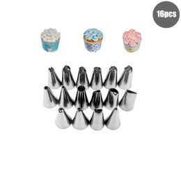 8/10/18PCS Silicone Pastry Bag Tips Kitchen Cake Icing Piping Cream Cake Decorating Tools Reusable Pastry Bags Nozzle Set - 16cpcs
