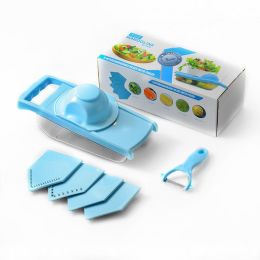 Multifunctional vegetable cutter kitchen tool grater potato radish grater - blue