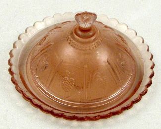 Pink Berry Mini Glass Butter Dish - 01-16114