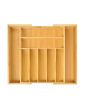 Expandable Kitchen Utensils Drawer Organizer  For Bamboo Flatware Organizer - Natural B