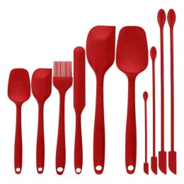 Cooking Baking 10 PCS Spatula Set High Heat Resistant Kitchen Utensil Set  - Red - Kitchen Tools