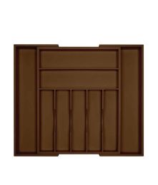 Adjustable Expandable Kitchen Utensils Drawer Organizer  For Bamboo Flatware Organizer - Brown