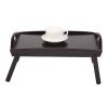 Foldable Curved Breakfast Tray Brown--YS - as picture
