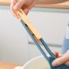 1pc New Multi-functional Large Filter Spoon Kitchen Long Handle With Clip Filter Spoon Household Dumpling Glutinous Rice Ball Colander - Blue Yellow