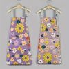 1pc Oil-proof And Waterproof Apron; Floral Pattern Kitchen Cooking Apron With Pocket - Green