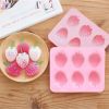 1pc; 6 Strawberry Ice Cube Molds; Ice Cube Tray; Popsicle Molds; 6.4"Ã—5.2" - Pink