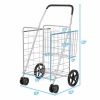 Jumbo Basket Folding Shopping Cart With Swiveling Wheels And Dual Storage Baskets - Silver - Kitchen Tools