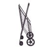 Jumbo Basket Folding Shopping Cart With Swiveling Wheels And Dual Storage Baskets - Black - Kitchen Tools