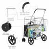 Jumbo Basket Folding Shopping Cart With Swiveling Wheels And Dual Storage Baskets - Silver - Kitchen Tools