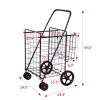Jumbo Basket Folding Shopping Cart With Swiveling Wheels And Dual Storage Baskets - Black - Kitchen Tools