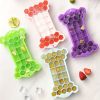 1pc Silicone Ice Tray With Lid; Large Capacity Ice Box; Bone Shaped Silicone Ice Tray; Homemade Ice Cube Mold; Kitchen Tools - Light Green