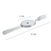 Pizza Cutter Knife with Fork Stainless Steel Portable Dual-Use for Pizza, Pies, Waffles and Dough Cookies Baking Tools - stainless steel