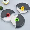 1pc Round Hole Pizza Cutter Round Roller Cookie Maker With Protective Cover Detachable And Washable Stainless Steel Cookie Maker Baking Tool - Green