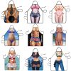 1pc Funny Muscle Man Kitchen Apron Sexy Women Cooking Pinafore Home Cleaning Tool - A