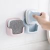 Dish Washing Sponge Wall Mount Self adhesive PP Handle Scrubber Kitchen Dishwasher Tool - blue
