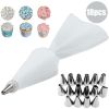 8/10/18PCS Silicone Pastry Bag Tips Kitchen Cake Icing Piping Cream Cake Decorating Tools Reusable Pastry Bags Nozzle Set - pink 1