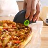 1pc Round Hole Pizza Cutter Round Roller Cookie Maker With Protective Cover Detachable And Washable Stainless Steel Cookie Maker Baking Tool - Green
