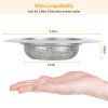2Pcs 4.53in Kitchen Sink Strainer Stainless Steel Mesh Drain Basket Stopper 0.74 Wide Rim Food Catcher Sink Waste Plug - Grey
