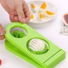 Boiled Egg Slicer Stainless Steel Double Head Egg Slicer Cutter Egg Slicer and Cutter for Egg Ham Mushrooms Banana Kitchen Gadget Tool - green