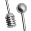 Straight Handle Honey Mixer Stainless Steel Honey and Syrup Dipper Honey Stirrer Spoon for Pot Jar Container - straight