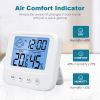 New LCD Digital Temperature Baby Room Humidity Meter Backlight Home Indoor Electronic Hygrometer Thermometer Weather Station - White