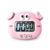 Kitchen Timer; Cute Cartoon Pig Electronic Countdown Timer; LCD Digital Cooking Timer Cooking Baking Assistant Reminder Tool - Pink