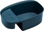 2pcs Creative Kitchen Saddle Type Drain Basket Sink Kitchen Waste Drain Hanging Basket Pool Vegetable Drain Rack Storage Rack Blue - dark blue