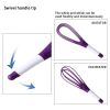 1pc Storeable And Foldable Household Multifunctional Manual Rotary Egg Beater - Purple