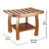Oceanstar Solid Wood Spa Bench with Storage Shelf, Teak Color Finish - SB1521