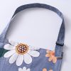 1pc Oil-proof And Waterproof Apron; Floral Pattern Kitchen Cooking Apron With Pocket - Purple