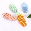 Bendable Carrot Shape Cleaning Brush Fruit and Vegetable Cleaning Brush Reusable and Durable Kitchen Cleaner Tool - orange