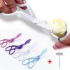 2pcs Piping Flower Scissors/Nail Kitchen Baking Pastry Tool Rose Decor Lifter Fondant Cake Decorating Tray Cream Transfer Set - Purple Set