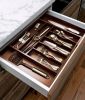 Adjustable Expandable Kitchen Utensils Drawer Organizer  For Bamboo Flatware Organizer - Brown