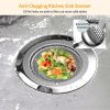 2Pcs 4.53in Kitchen Sink Strainer Stainless Steel Mesh Drain Basket Stopper 0.74 Wide Rim Food Catcher Sink Waste Plug - Grey