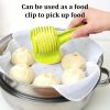 1pc Tomato Slicer Holder; Lemon Cutter; Round Fruits Vegetable Cutting Tools; Handheld Multi Purpose Tongs; Kitchen Gadget - Green