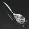 1pc 304 Stainless Steel Slotted Spoons For Cooking; Skimmer Slotted Spoon; Metal Filter Spoon With Holes; Kitchen Tool - Large Colander