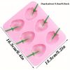 1pc; 6 Strawberry Ice Cube Molds; Ice Cube Tray; Popsicle Molds; 6.4"Ã—5.2" - Pink