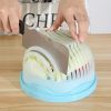 1pc Fruit Salad Cutter Fruit & Vegetable Cutting Bowl Salad Bowl - Green