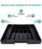 Adjustable Expandable Kitchen Utensils Drawer Organizer  For Bamboo Flatware Organizer - Black