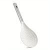 1pc New Multi-functional Large Filter Spoon Kitchen Long Handle With Clip Filter Spoon Household Dumpling Glutinous Rice Ball Colander - Blue Yellow